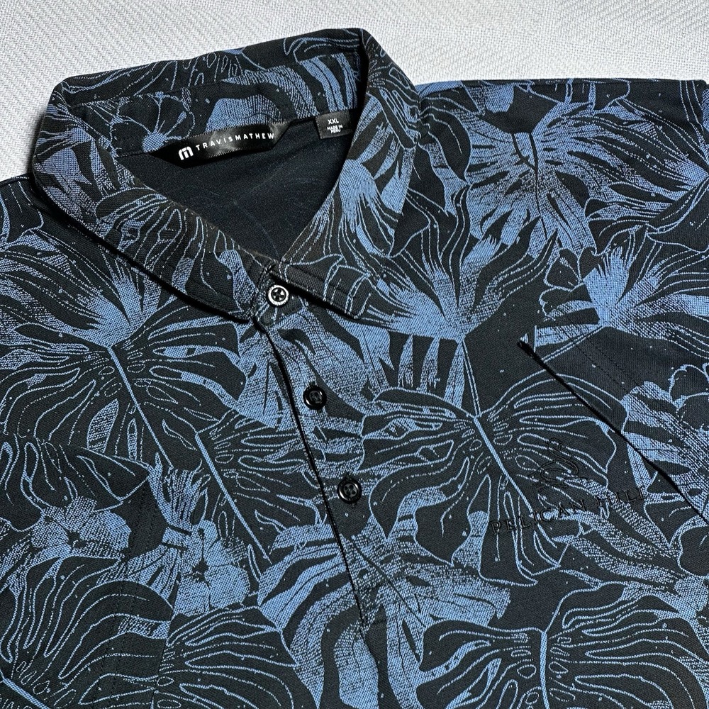 Travis Mathew Golf Polo Mens 2XL Performance Palm Tropical Pelican‎ Hill GC